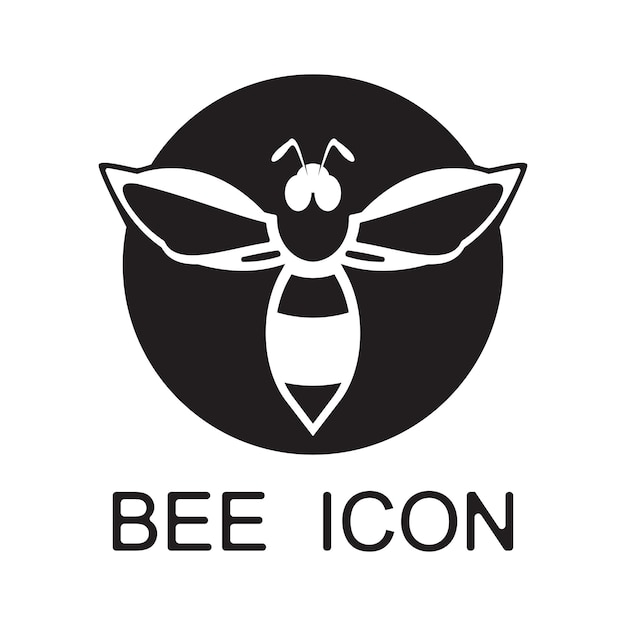 Bee logo illustrations design icon