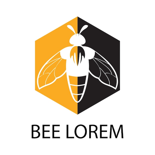 Bee logo illustrations design icon