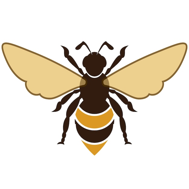 Bee logo illustrations design icon