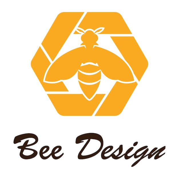 Bee logo illustrations design icon