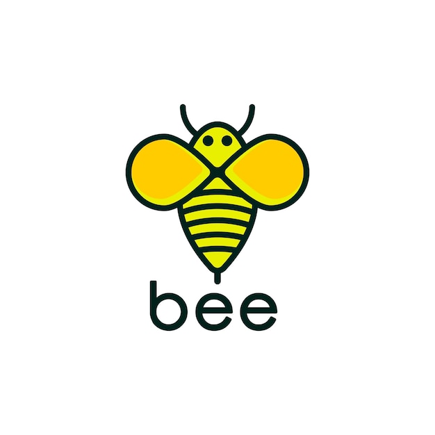 Bee logo lineaire vector icon