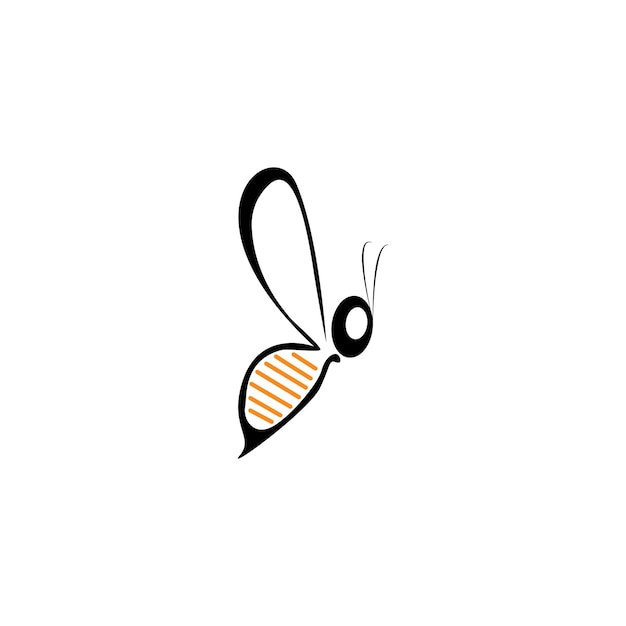 Bee logo lineaire vector