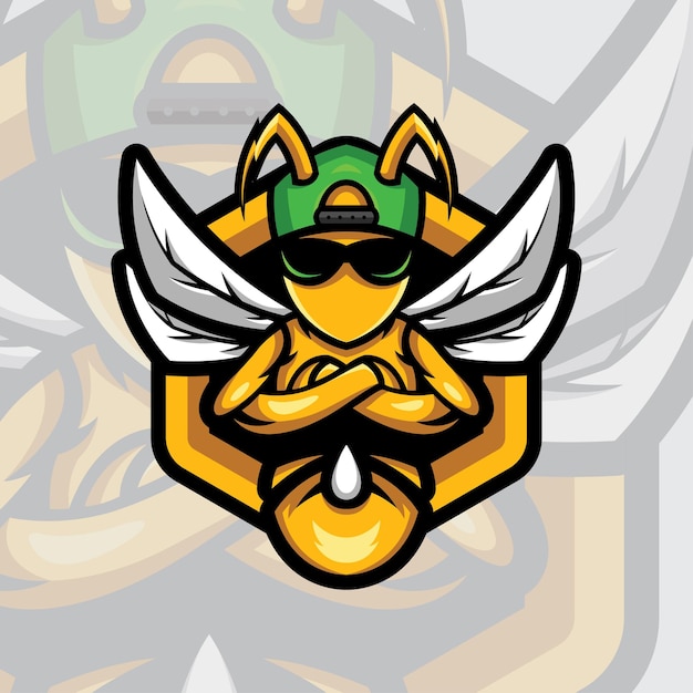 Bee logo mascot design sport with modern illustration concept style for badge