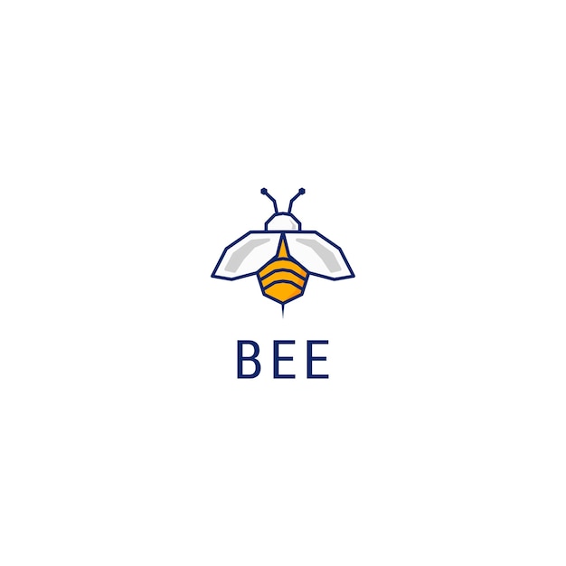 Bee logo pictogram ontwerp sjabloon luxe premium vector