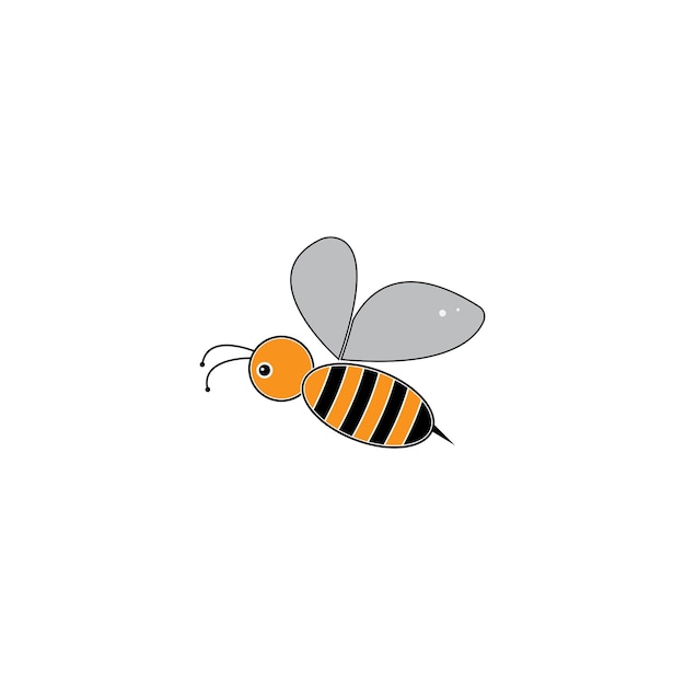 Bee logo template vector icon illustration design