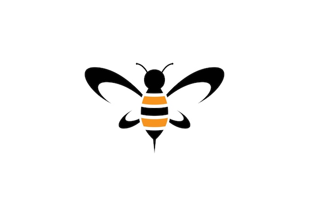 大きな翼を持つ蜂のロゴテンプレート