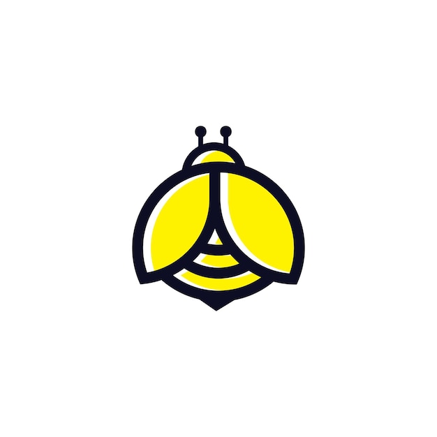 シンプルで個性的で元気なハチのロゴ。ロゴとしてふさわしい