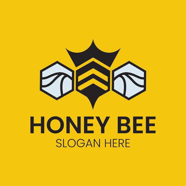 Vector bee logo vector beekeeping design insect illustration