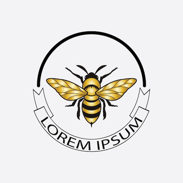 Bee logo vector illustration design icon logo