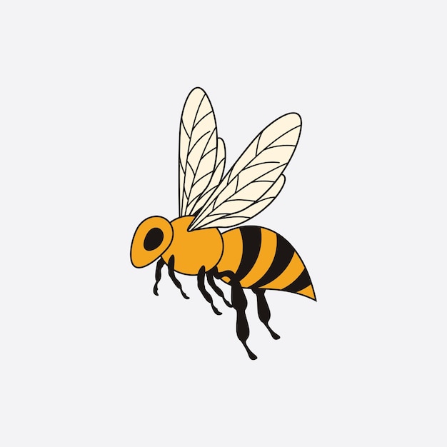 Bee logo vector illustration design icon logo