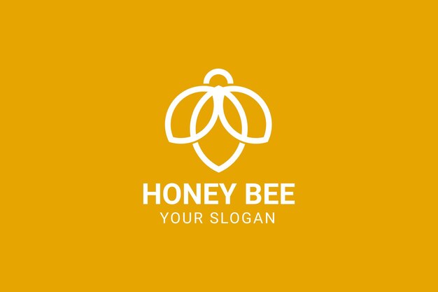 Bee logo vector sjabloon lineaire ontwerpstijl