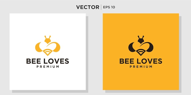 Bee love logo template