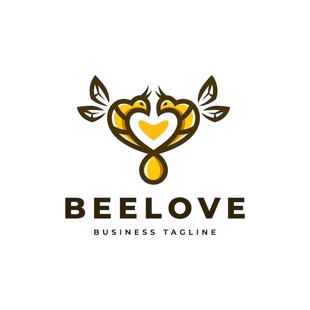 Vector bee love logo vector