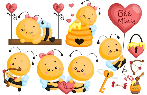 Vector bee in love