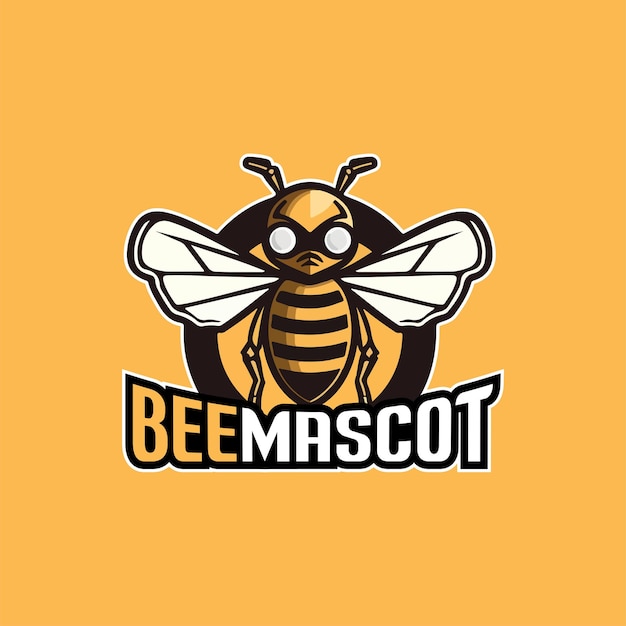 Bee Mascot Logo Design Bee Vector Illustration Bee Logo Design