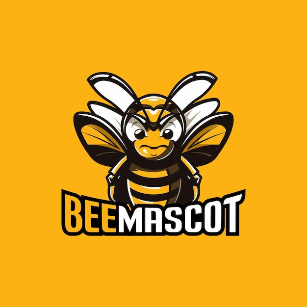 Bee mascot logo design bee vector illustration bee logo design