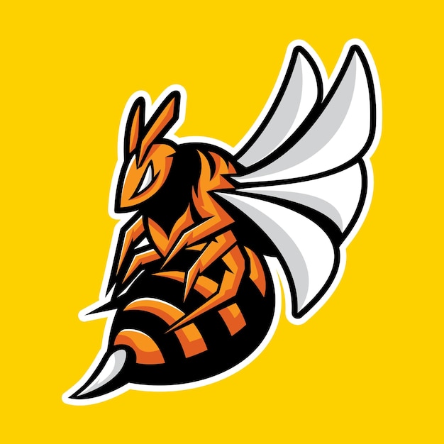 Bee mascot logo illustration