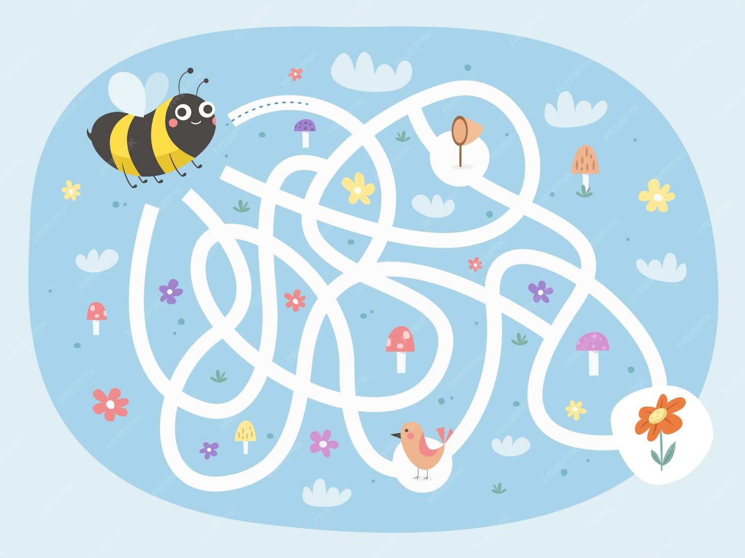 Premium Vector | Bee maze game