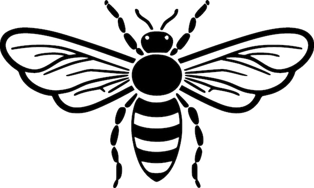 Минималистская и плоская векторная иллюстрация логотипа пчелы