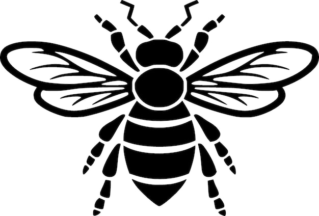 Bee Minimalist and Simple Silhouette Vector illustration