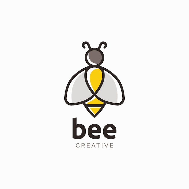 Bee natural logo design concept