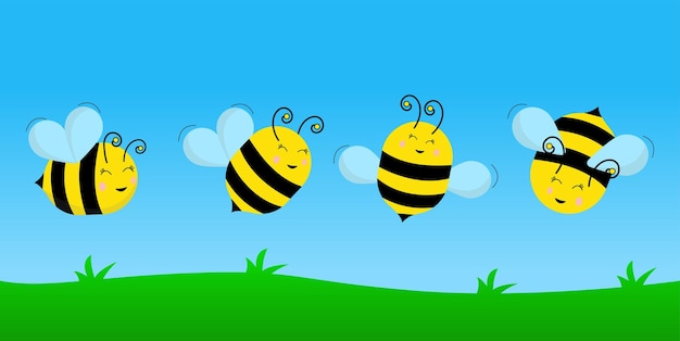 Bee nature vector illustration