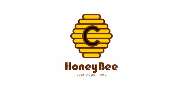 Bee Nest Logo Design with Letter C