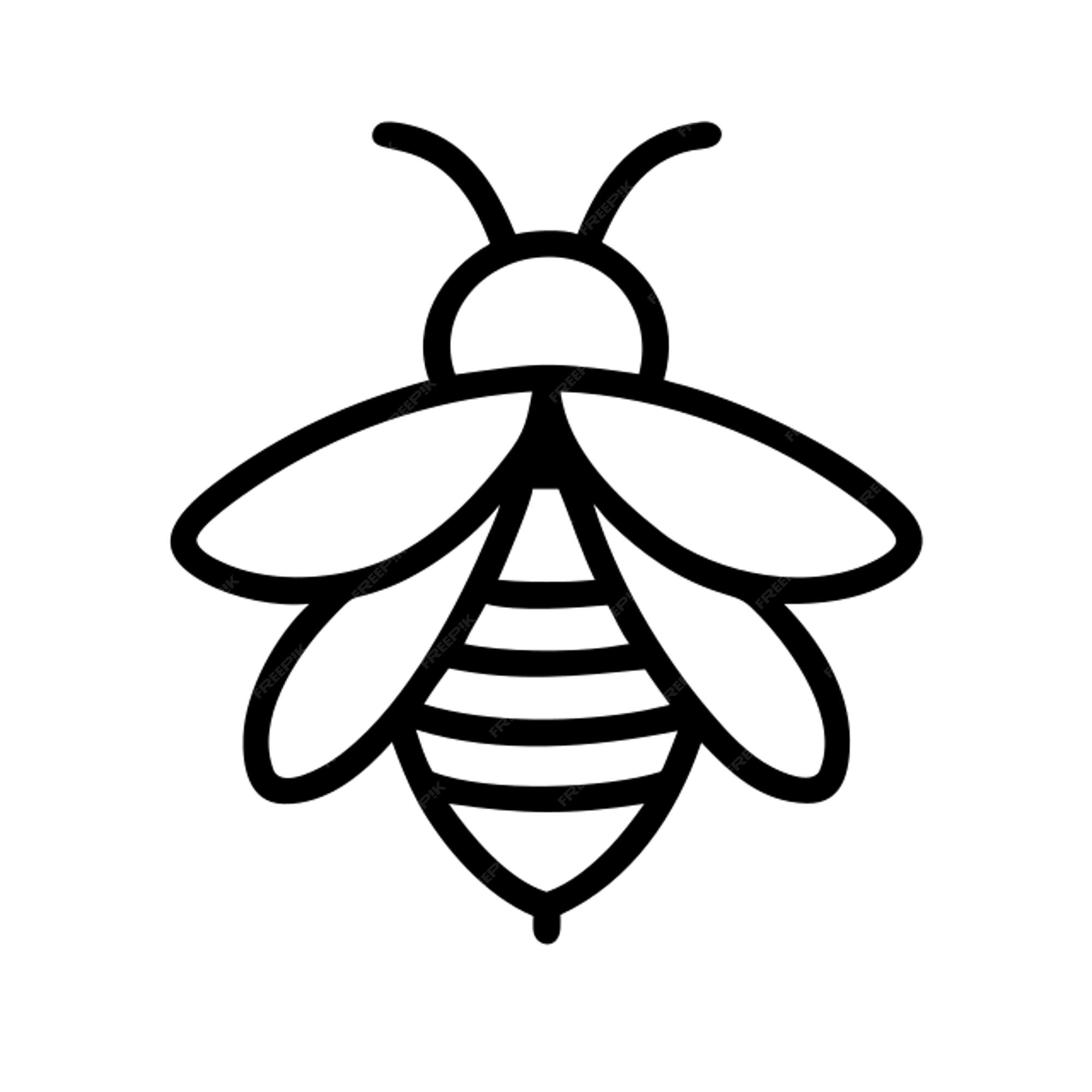 Premium Vector A bee original colors black outlines icon outline