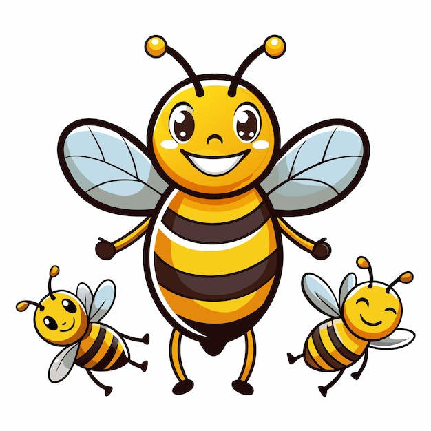 Vector bee pose logo mascot
