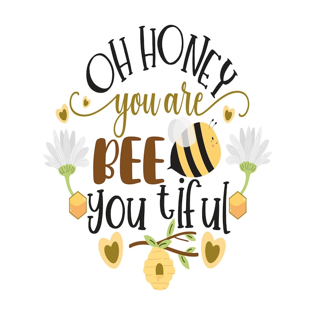 Bee Quotes Illustratie Motiverende Inspirerende Quotes Design Met Bijen Illustratie