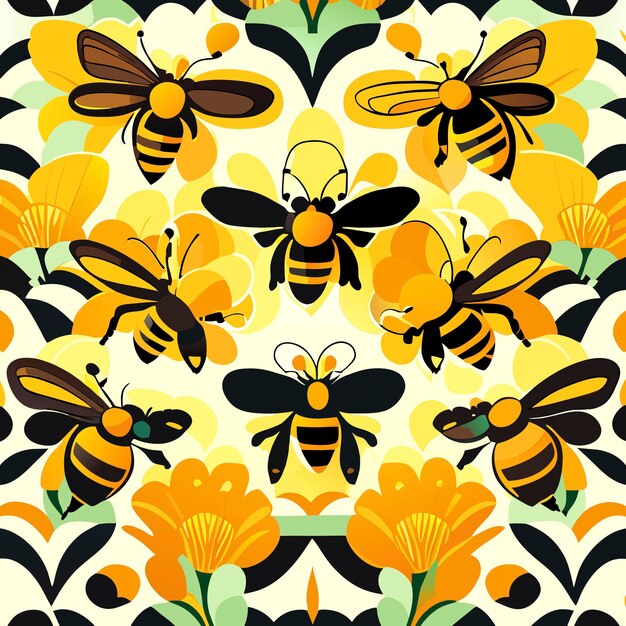 Bee seamless pattern