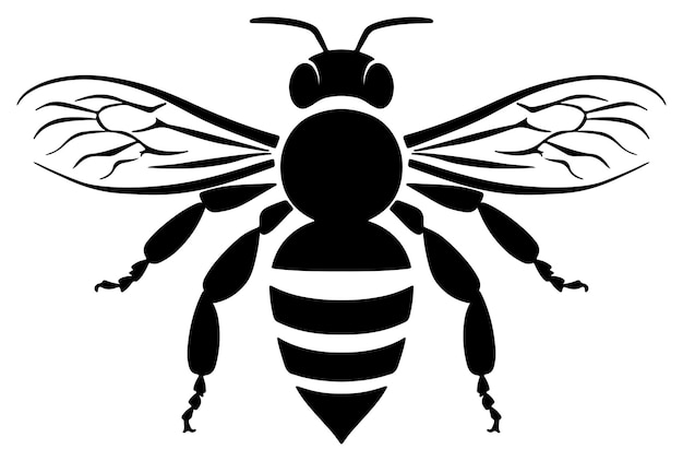 bee silhouette insect silhouette vector silhouette of honey bee