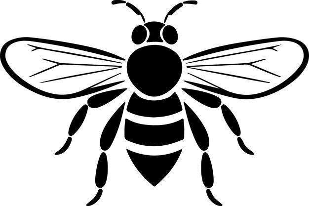 bee silhouette vector illustration white background