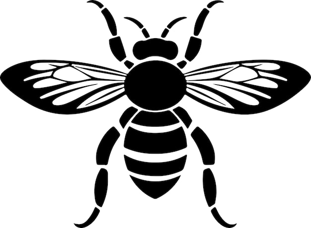 bee silhouette vector illustration white background