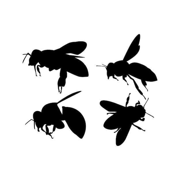 Vector bee silhouette vector illustration