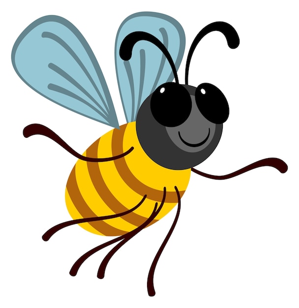 Bee stripfiguur Vliegende bug glimlachen pictogram