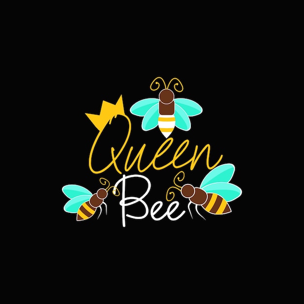 Bee t-shirt design, Honey bee typography, Vector illustration.