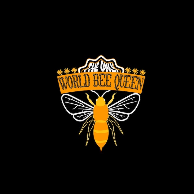 Vector bee t-shirt design, honey bee typography, vector illustration.