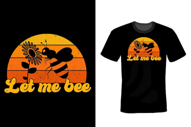 Bee T-shirt ontwerp typografie vintage