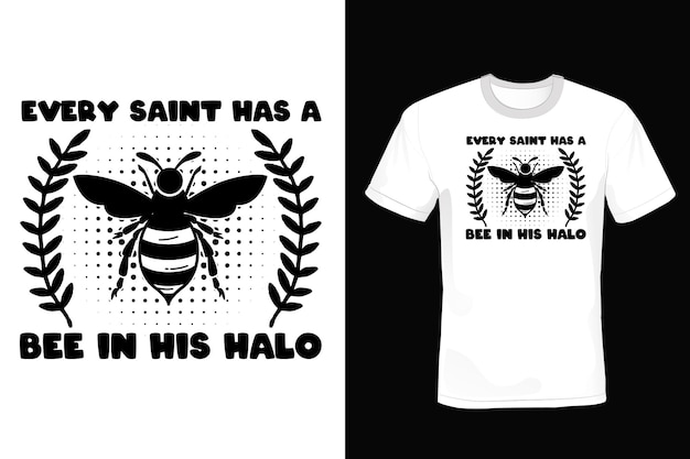 Vector bee t-shirt ontwerp typografie vintage