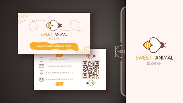 Шаблон визитной карточки пчелы для вашей компании