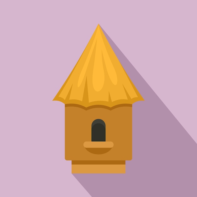 꿀벌 나무 집 아이콘 웹 디자인을 위한 꿀벌 나무 집 벡터 아이콘의 평면 그림