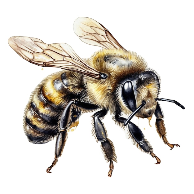 Vector bee vector watercolor watercolorillustrationwatercolordrawingwatercolorsetwildflowersbotany