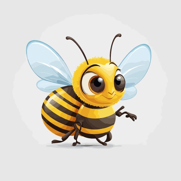 Bee vector on white background