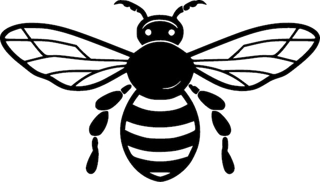 Bee zwart-wit geïsoleerde pictogram vectorillustratie