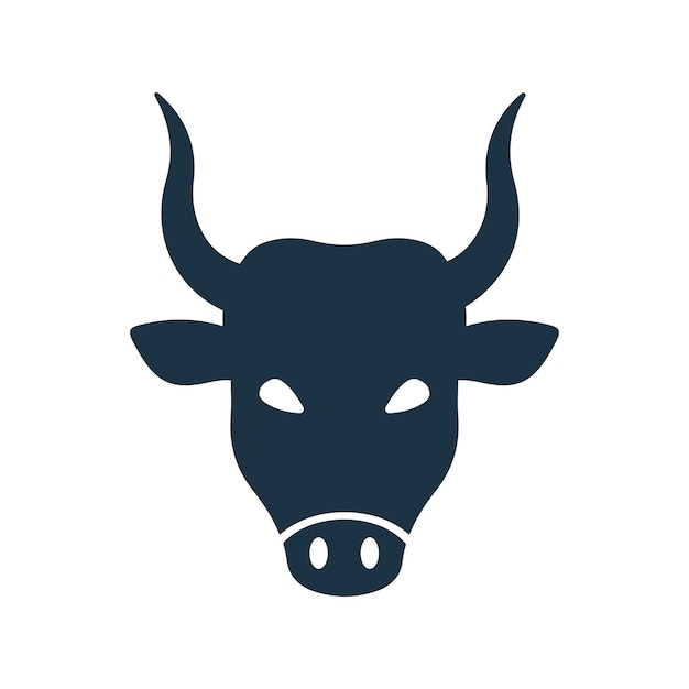 Beef bull cattle cow heads ox icon Editable vector logo