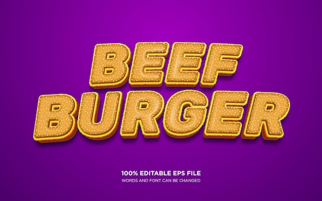 Beef burger bewerkbaar tekststijleffect