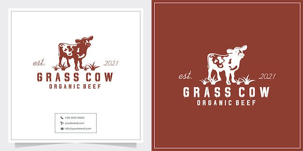 Beef design in classic style and organic beef text