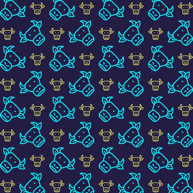 Beef elements multicolor trendy pattern vector illustration background