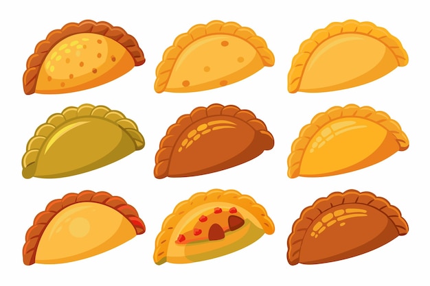 beef empanadas color line art illustration intricate culinary line art